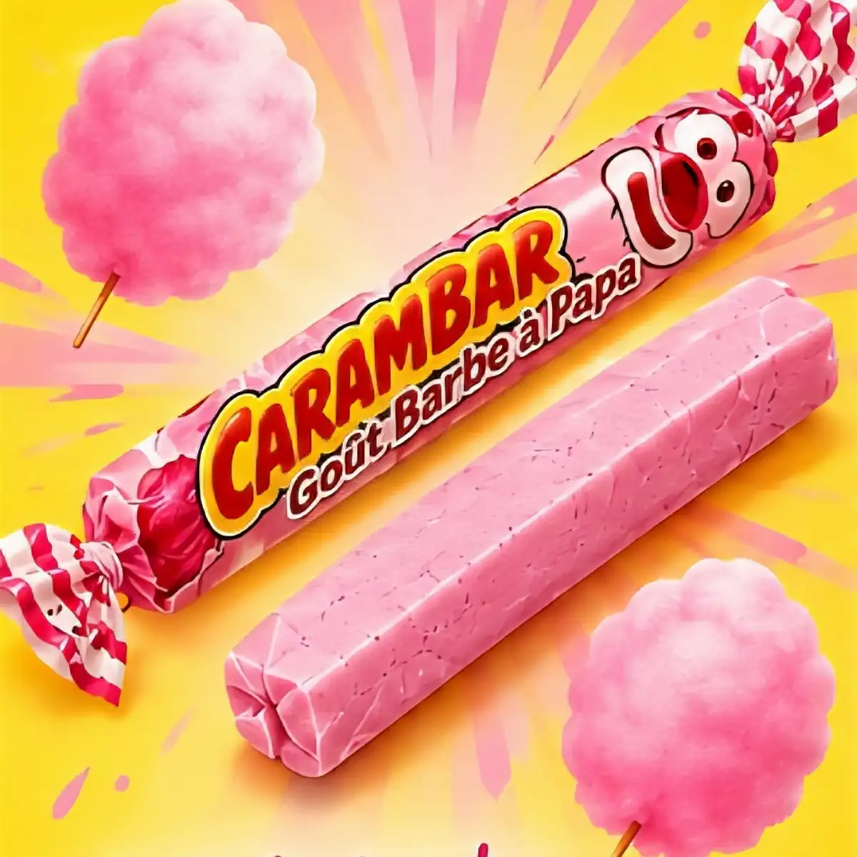 5 carambar barbe a papa